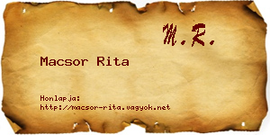Macsor Rita névjegykártya